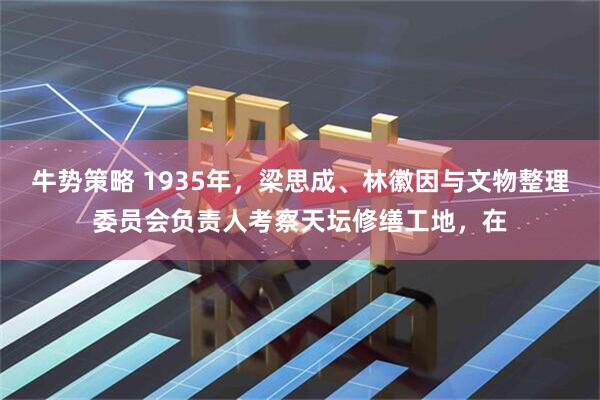 牛势策略 1935年，梁思成、林徽因与文物整理委员会负责人考察天坛修缮工地，在