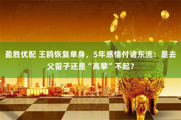 盈胜优配 王鸥恢复单身，5年感情付诸东流：是去父留子还是“高攀”不起？