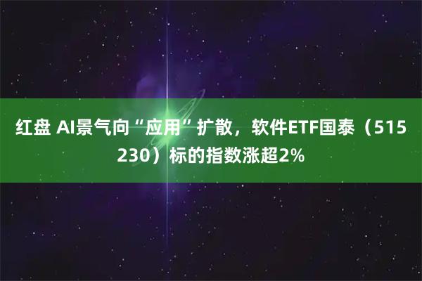 红盘 AI景气向“应用”扩散，软件ETF国泰（515230）标的指数涨超2%
